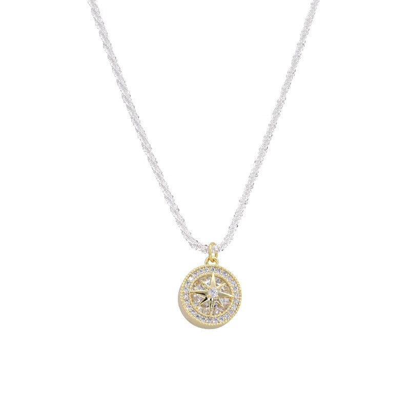 Niche High-end Six-pointed Star Starry Sky Necklace Women&#039;s Personality Versatile Design Pendant New Short Neck Chain