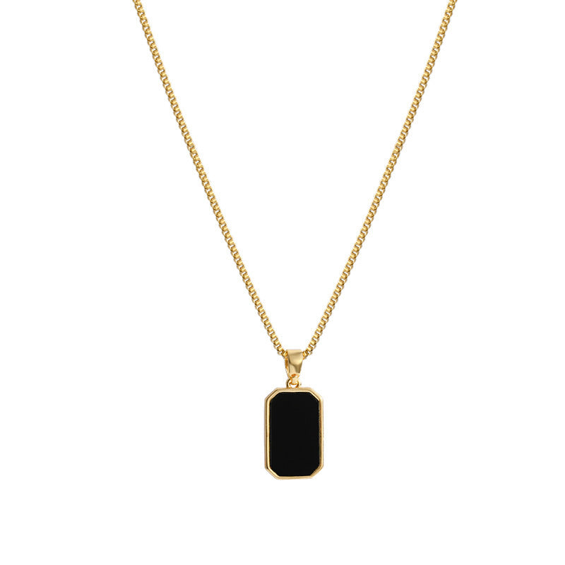Fashion Small Black Brand Titanium Steel Necklace Women&#039;s All-match Light Luxury High-end Sense European And American Niche Design Sense 18K Gold Not Fading