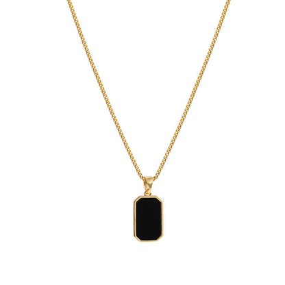Fashion Small Black Brand Titanium Steel Necklace Women&#039;s All-match Light Luxury High-end Sense European And American Niche Design Sense 18K Gold Not Fading