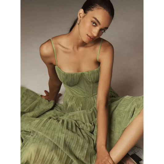 Evening Dress New Dress Sexy Strap Backless Long Dress Sleeveless Deep V Slim-fit Bridesmaid Dress For Women